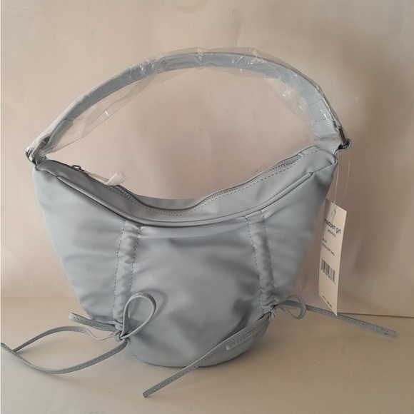 Madden Girl Crescent Light Blue Shoulder Bag - Picture 4 of 14